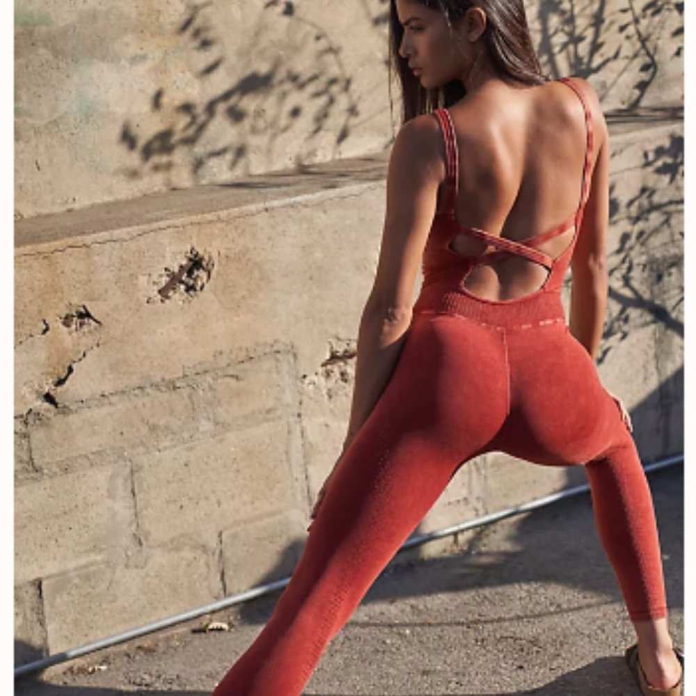 Free People Good Karma Onesie in Ringside Red, Size XS/S